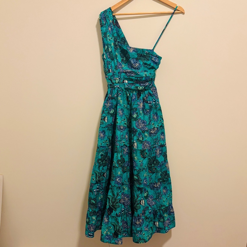 Ulla Johnson Ellie One‑Shoulder Midi Dress Jade - Picture 10 of 16